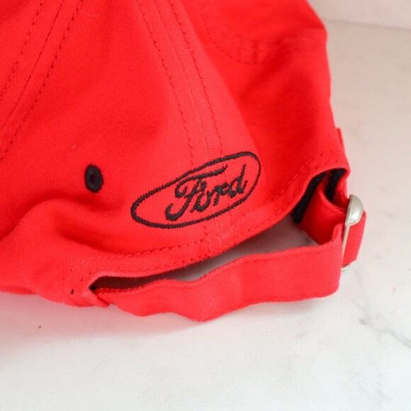 Ford Mustang Logo Red and Black Adjustable Baseball Hat - Picture 3 of 6
